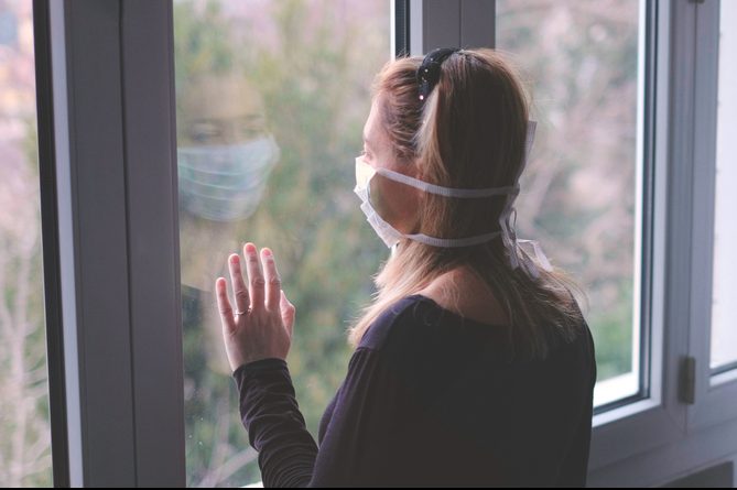 woman isolating from coronavirus